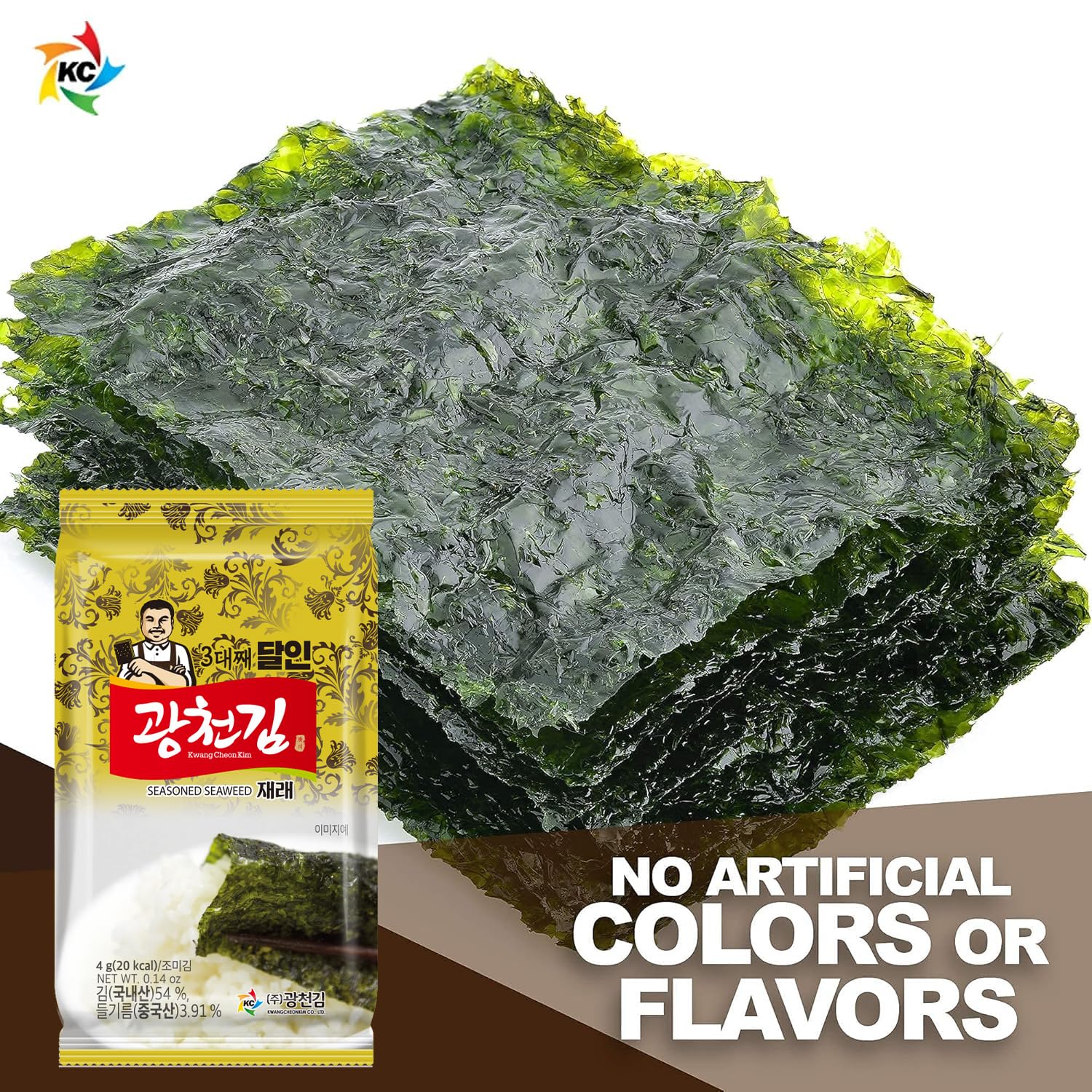 KC KWANGCHEONKIM Kimnori pack placed on a shelf for quick treats.