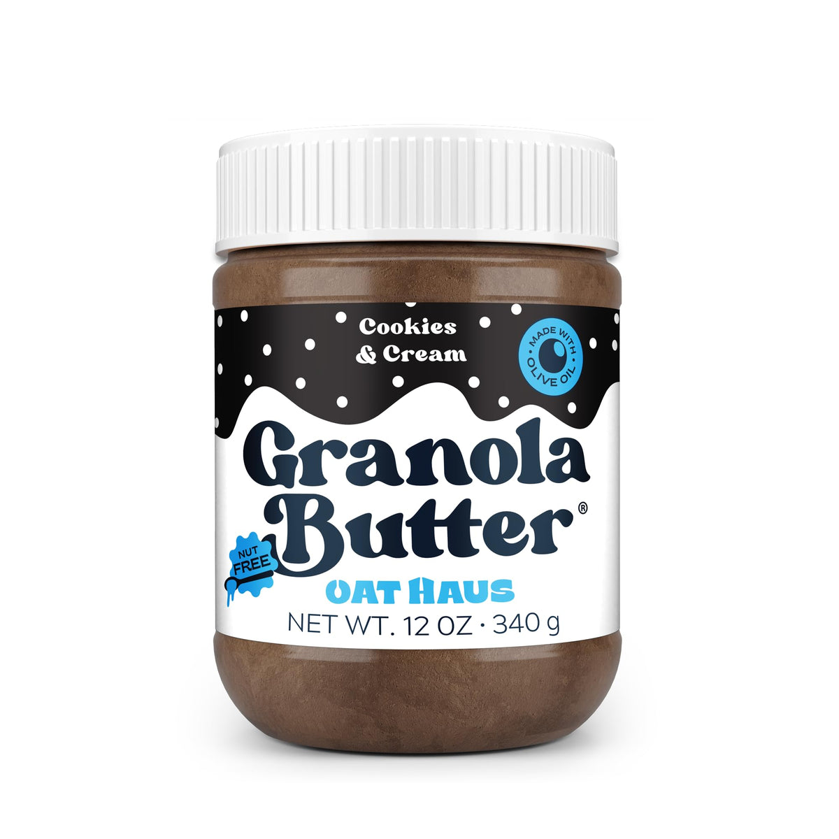 KWEEN Oat Haus granola butter jar, allergen-free and safe for nut-free environments