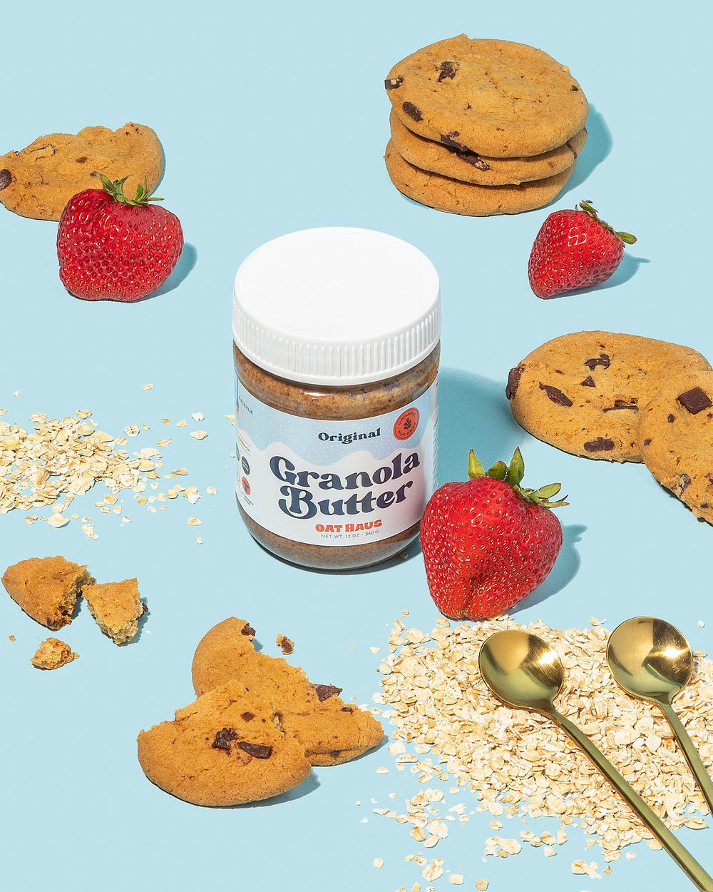 KWEEN Oat Haus Granola Butter label front highlighting allergen-free status