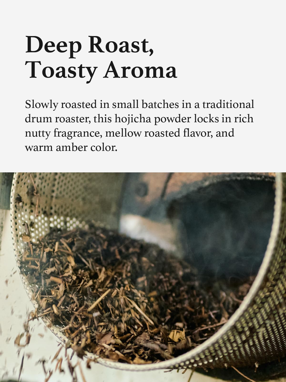 KYOHAYASHIYA green tea leaves indicate premium base for roasting notes.