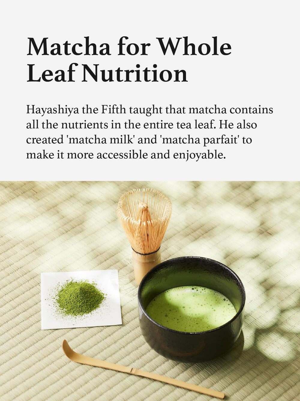 KYOHAYASHIYA matcha powder in a bowl with bright green hue and smooth texture.