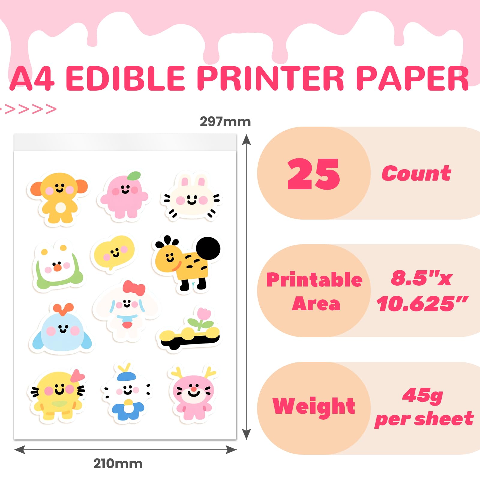 KYUNSEN A4 edible printer paper ready for home bakers and printers