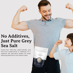 L'Essence De Cuisine hand harvested salt bag closeup signaling artisanal sourcing for cooking