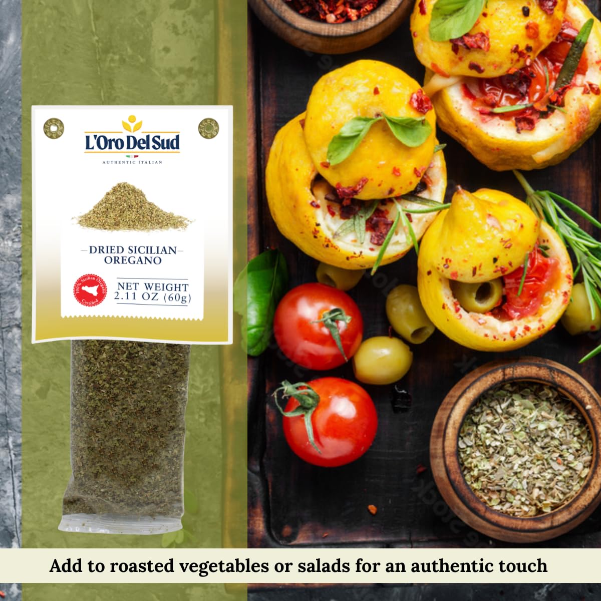 L'Oro Del Sud oregano in Italian pasta and salads for Mediterranean depth.