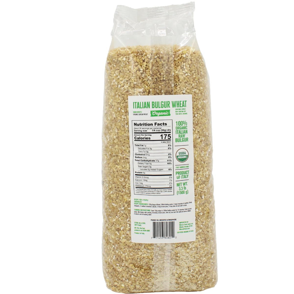 L'Oro Del Sud bulgur wheat cracked texture close-up for hearty dishes