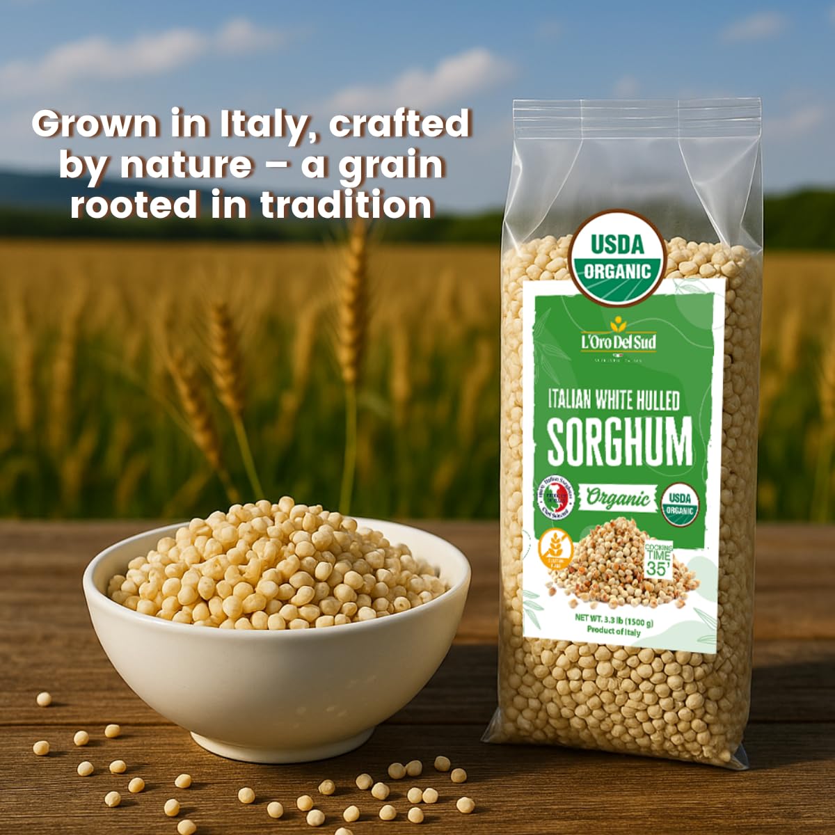 L'Oro Del Sud sorghum grains – hearty texture for salads