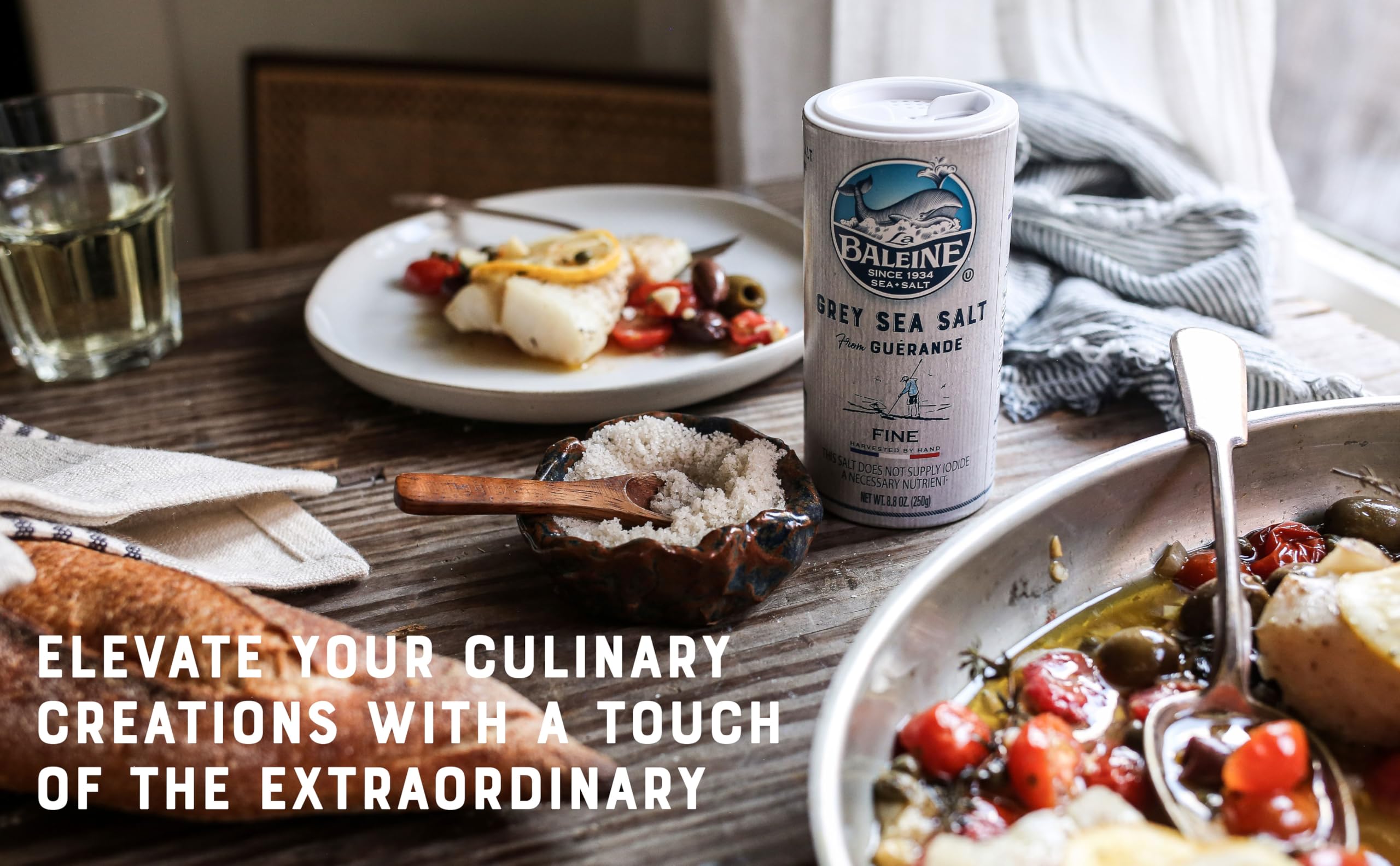 La Baleine Grey Sea Salt hand-harvesting tradition reflects Guerande heritage and craftsmanship.
