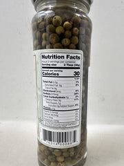La Caperelle ingredients label detail highlights brine and peppercorn quality.