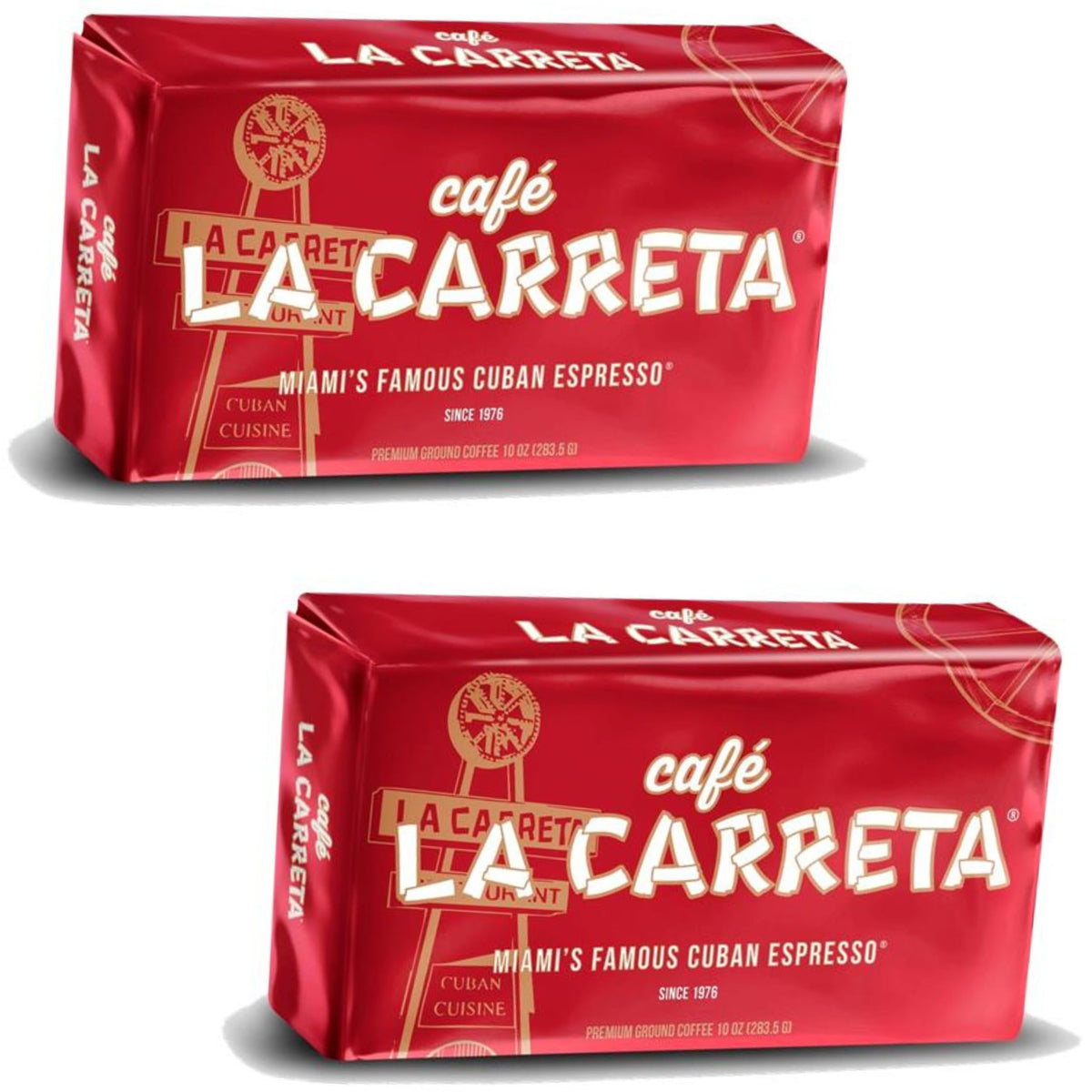 La Carreta espresso ground coffee bag showing bold Cuban flavor for home brewing