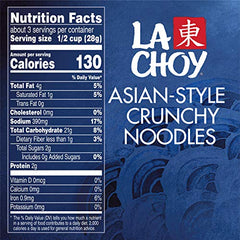 Close-up of La Choy crunchy noodles showing golden brown crispiness