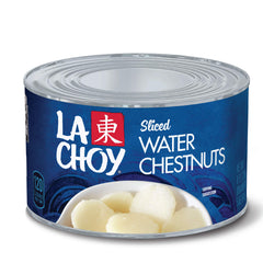 La Choy sliced water chestnuts can crisp, ideal for soups and salads.