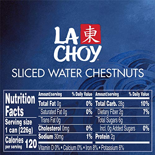 La Choy water chestnuts slices in a bowl add convenient crunch for stir-fries.