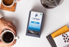 La Colombe Bleu bag shows cocoa and macadamia notes for a bold aroma in mornings.