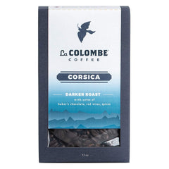 La Colombe Corsica whole-bean pack front view, bold roast for energizing mornings.