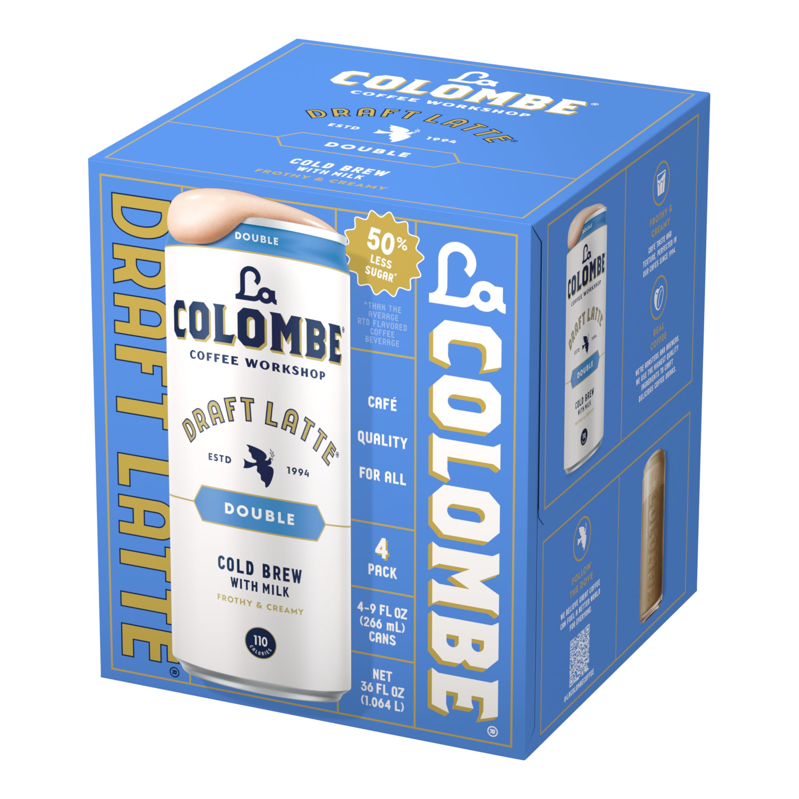 Only 90 calories per can in La Colombe Draft Latte.