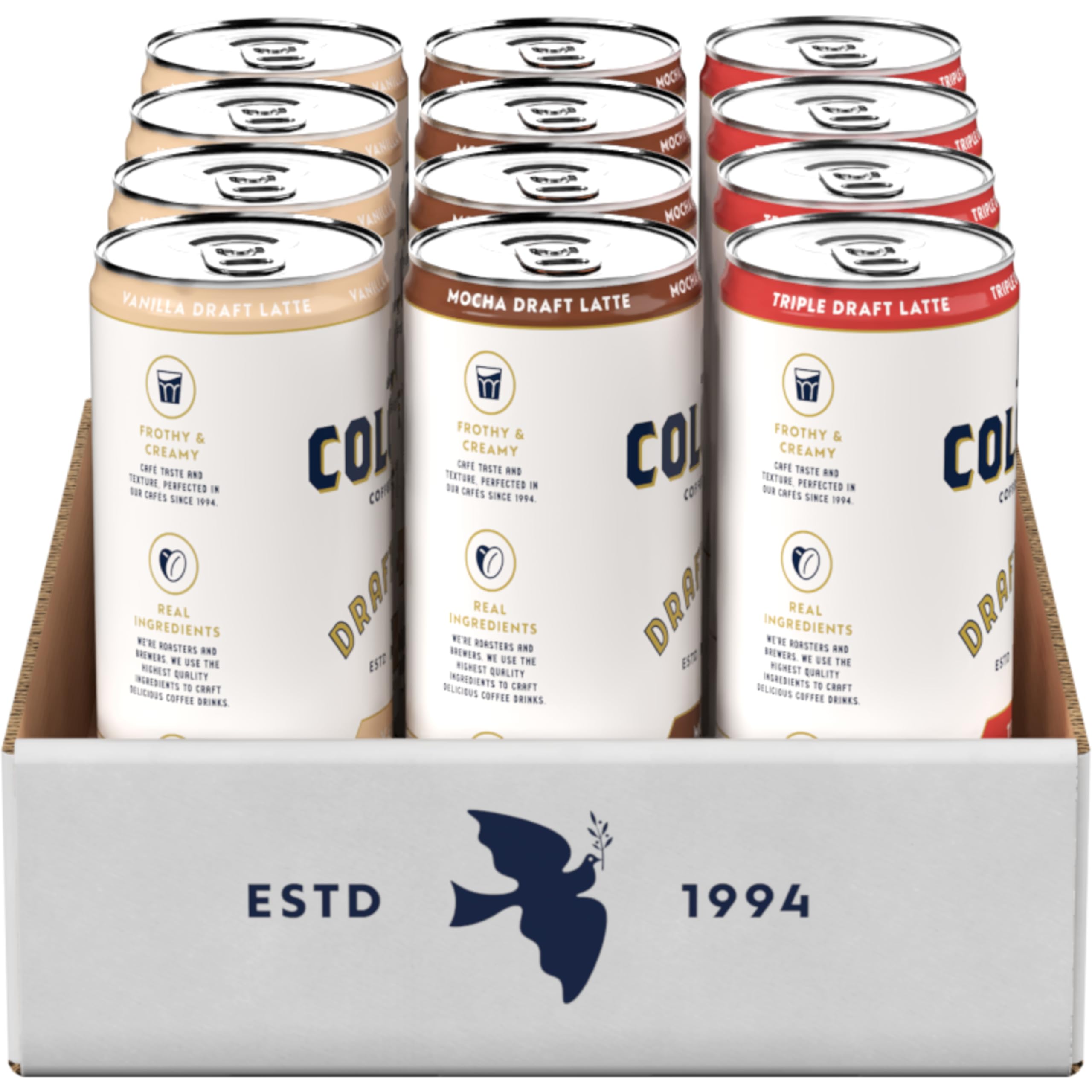La Colombe cafe-quality foam sits atop a chilled can