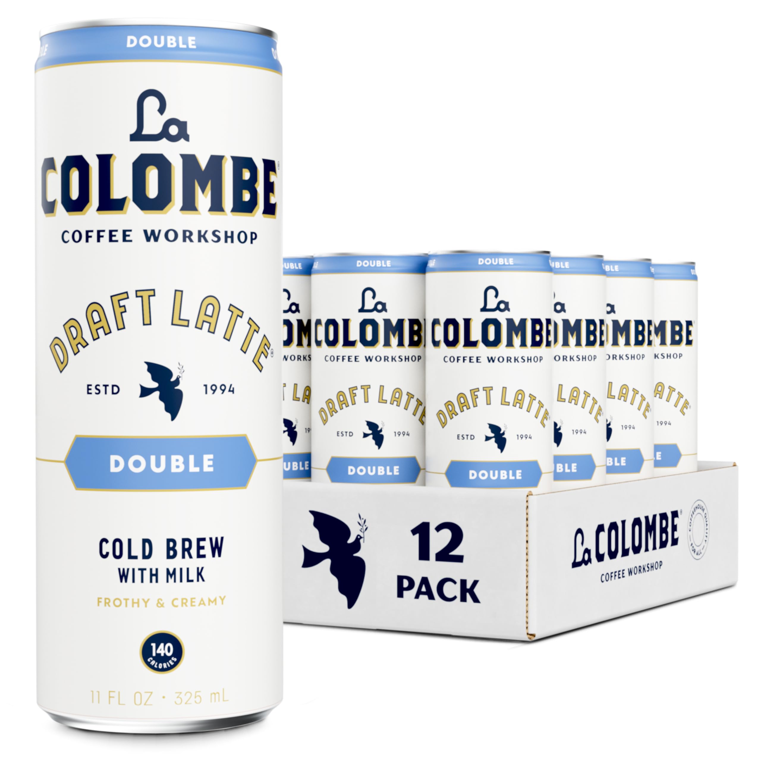 La Colombe Draft Latte can front view offers on-the-go caffeine boost.