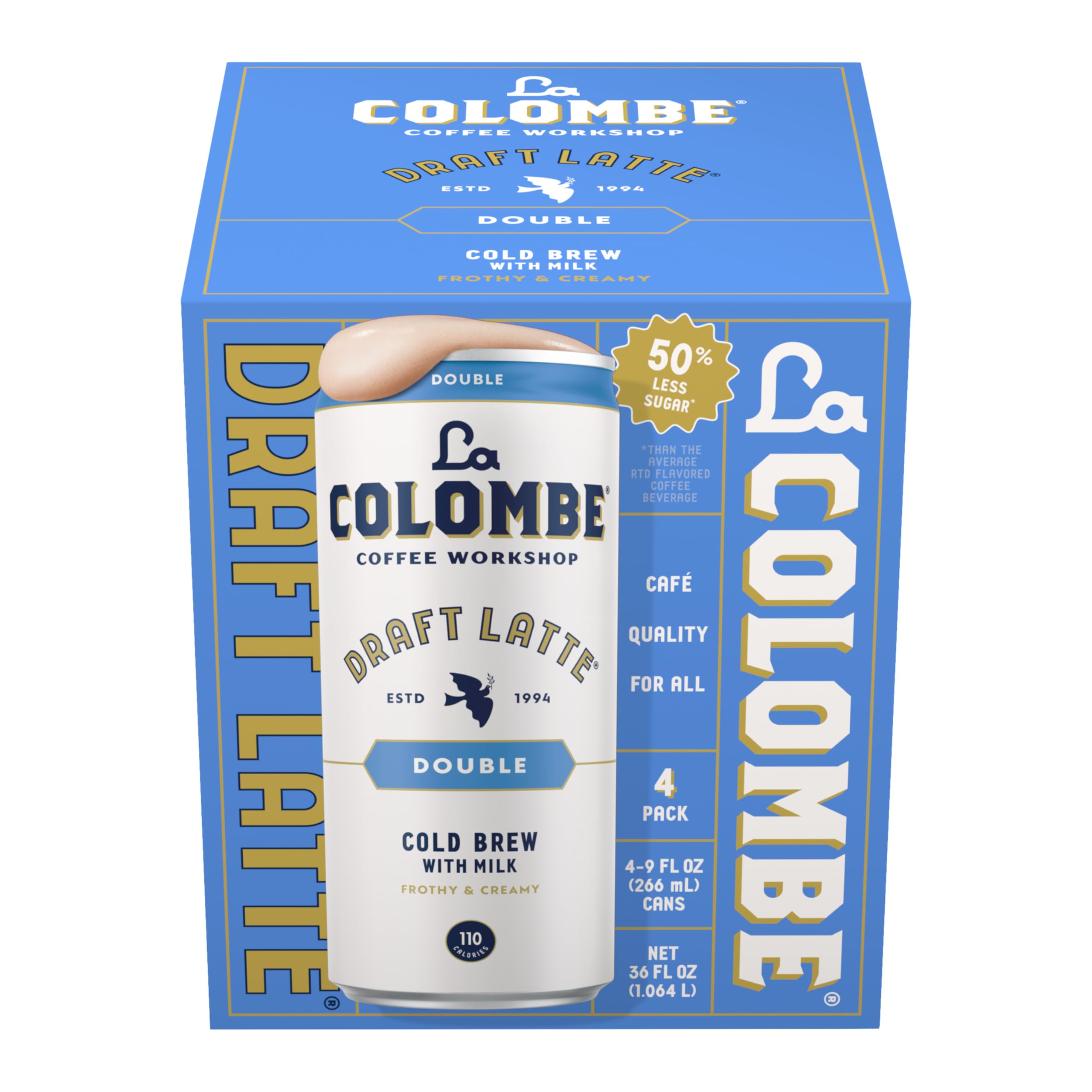 La Colombe Draft Latte with cold-pressed espresso delivers bold flavor in a ready-to-drink can.