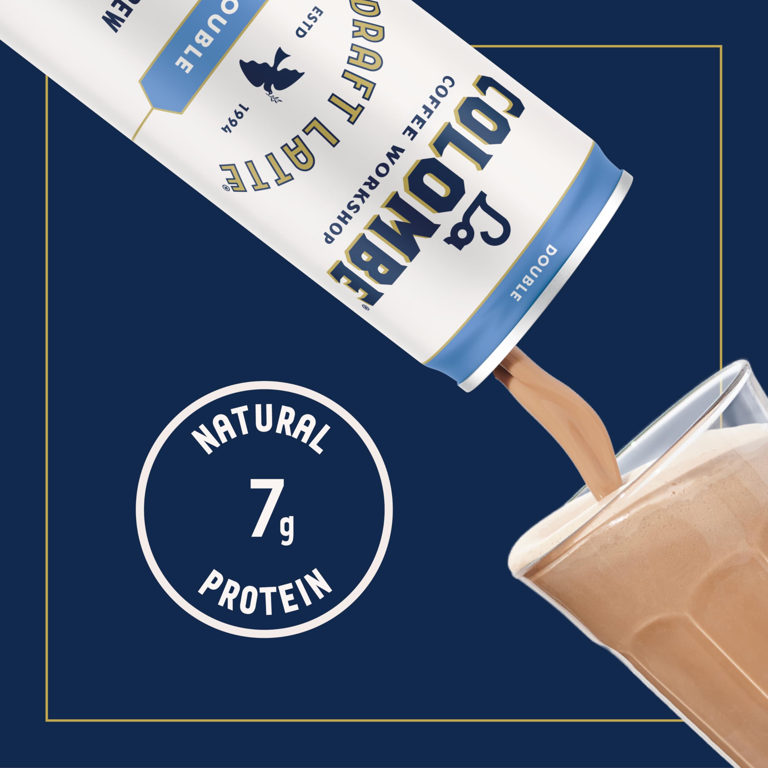 La Colombe Draft Latte foam closeup shows creamy, frothy texture.