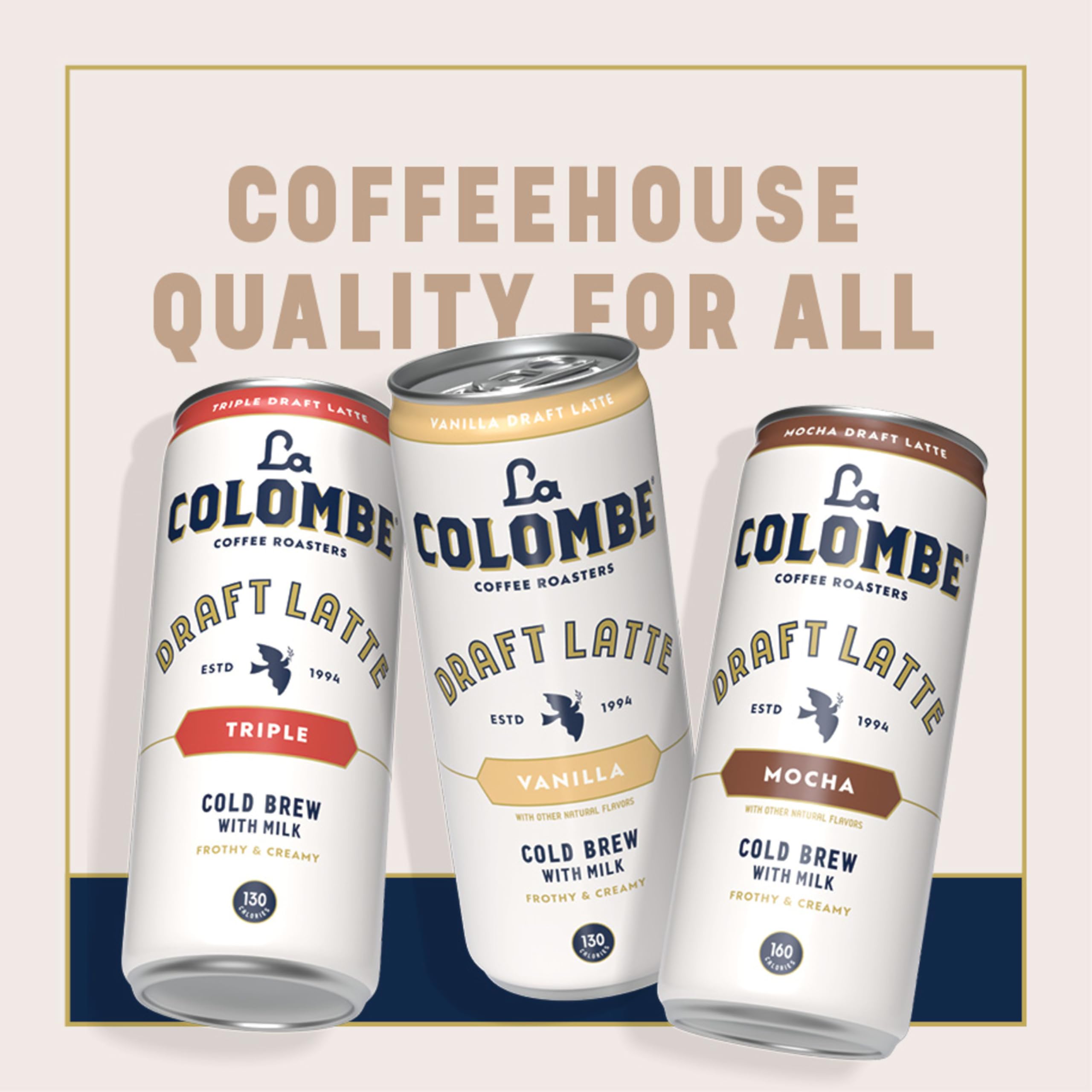 La Colombe Draft Latte Triple can highlights rich froth and cafe-quality texture