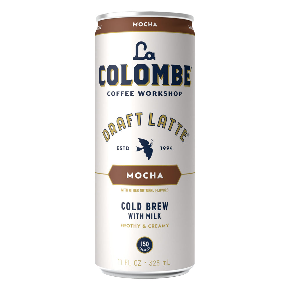 La Colombe Mocha Draft Latte nutrition label, calcium and vitamin D info.