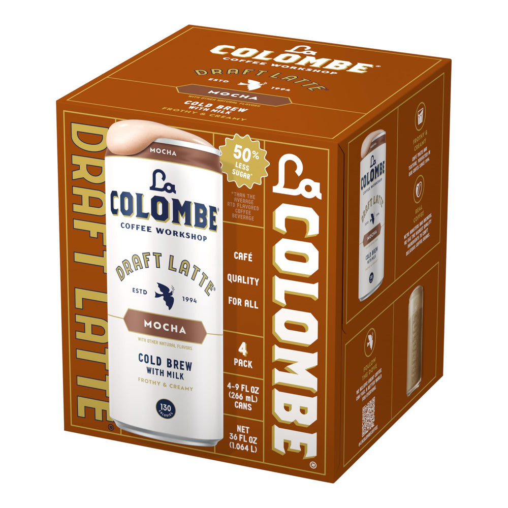 La Colombe Mocha Draft Latte cup with take-away vibe for busy mornings.