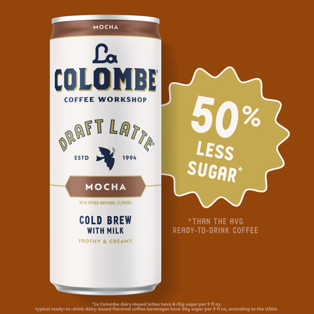 La Colombe Mocha Draft Latte foam layer on top adds creamy texture.
