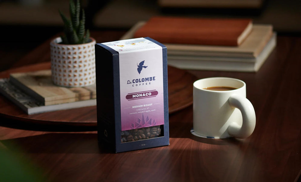 La Colombe Monaco bean closeup highlighting texture and color for premium selection