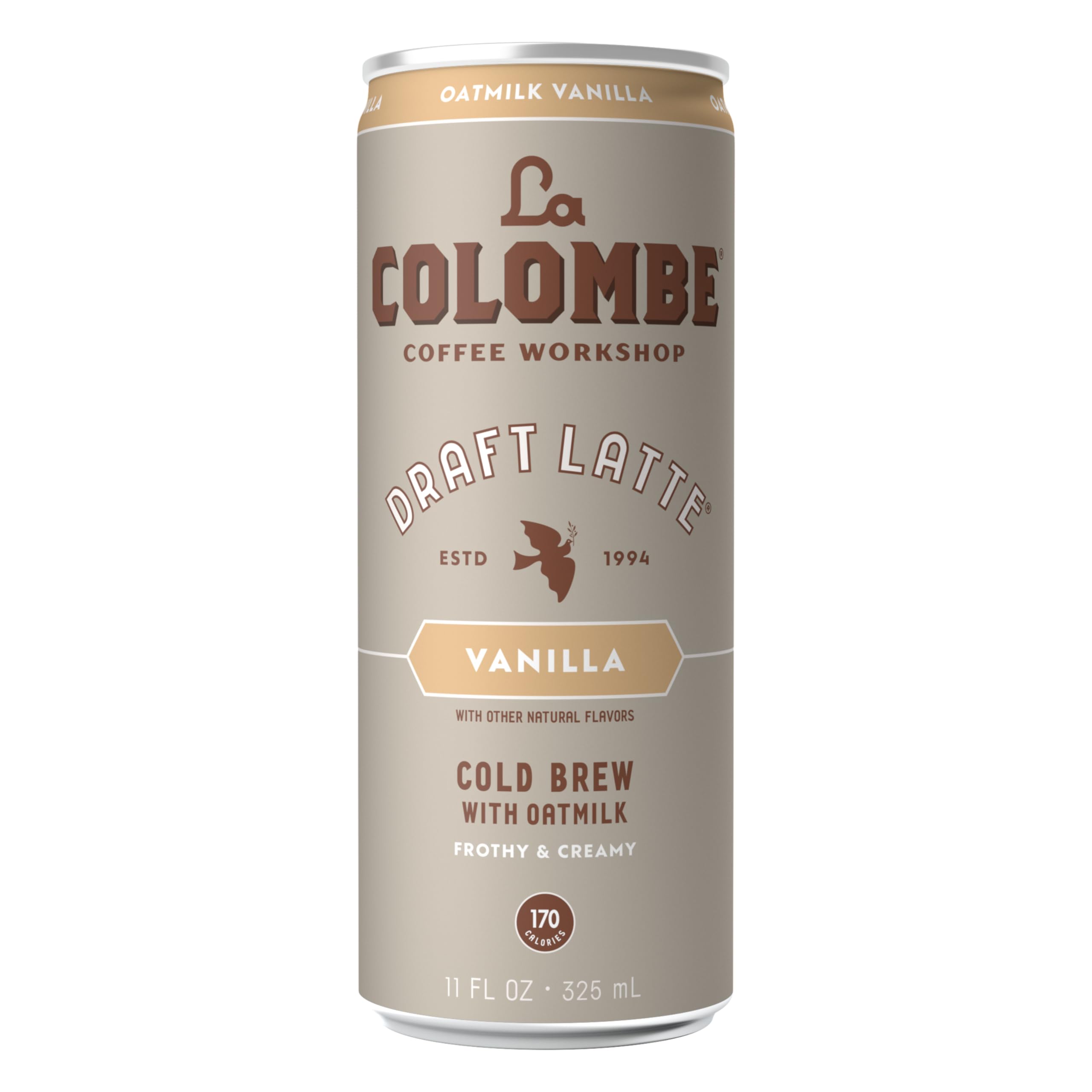 La Colombe cold brew can with glass suggesting cafe flavor at home