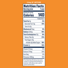 La Colombe Pumpkin Spice Latte can back label with nutrition details