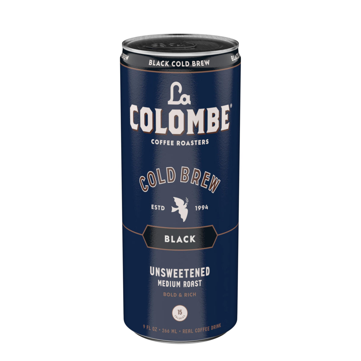 La Colombe Pure Black cans front view for convenient cold brew anytime.