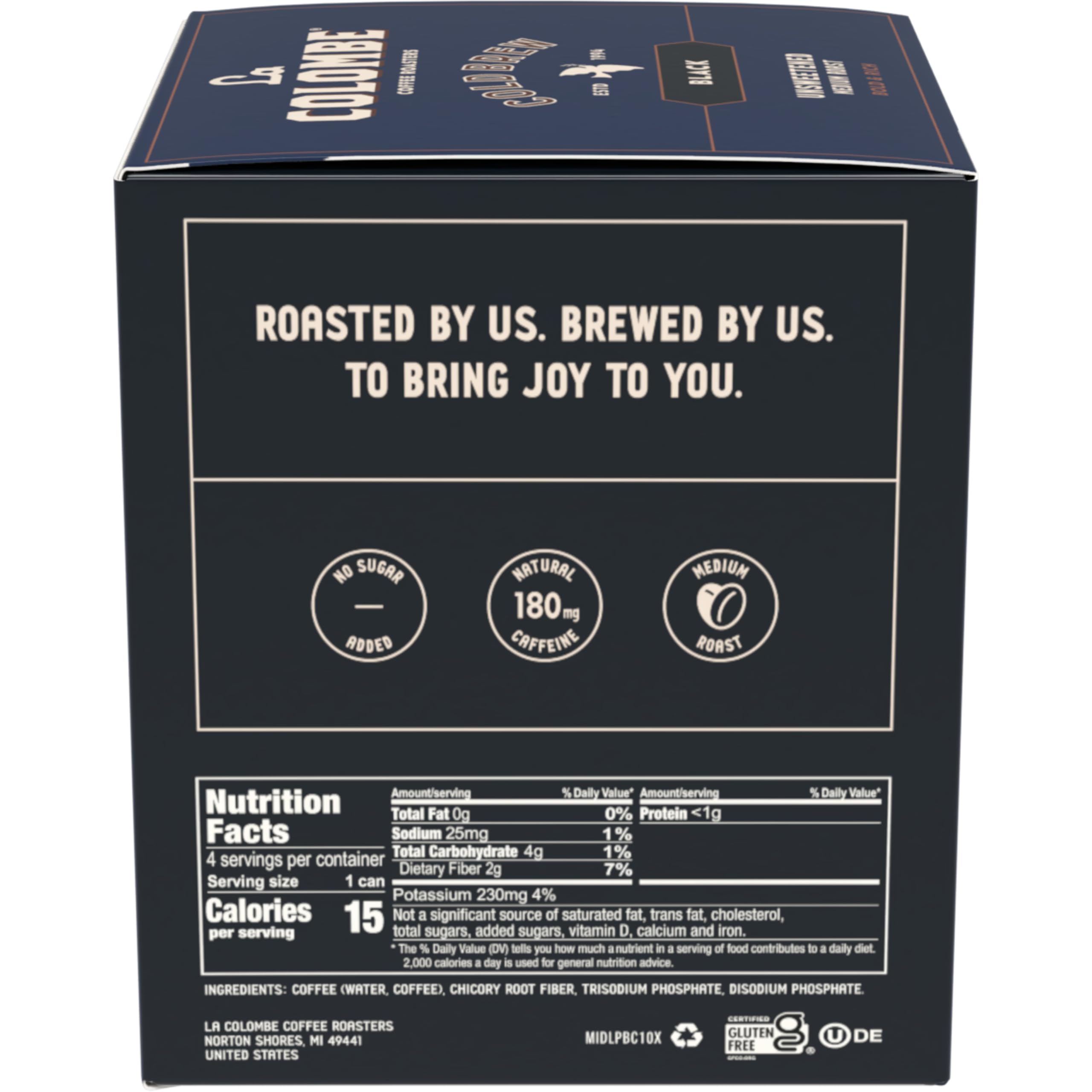 La Colombe Pure Black ready-to-drink can in an office setting.