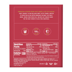 La Colombe strawberry mocha can side view, convenient 4-pack packaging