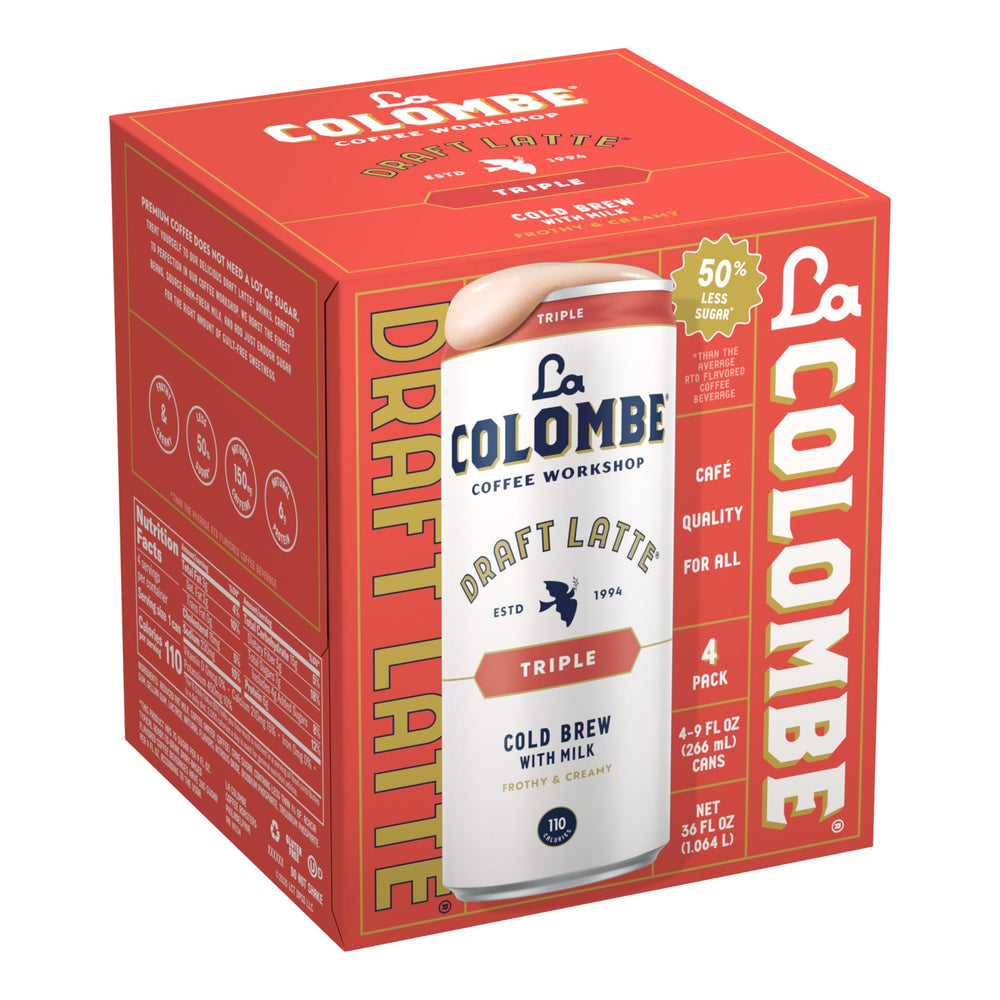 La Colombe Triple Draft Latte 1.5 cups equivalent claim suggests a strong caffeine boost.