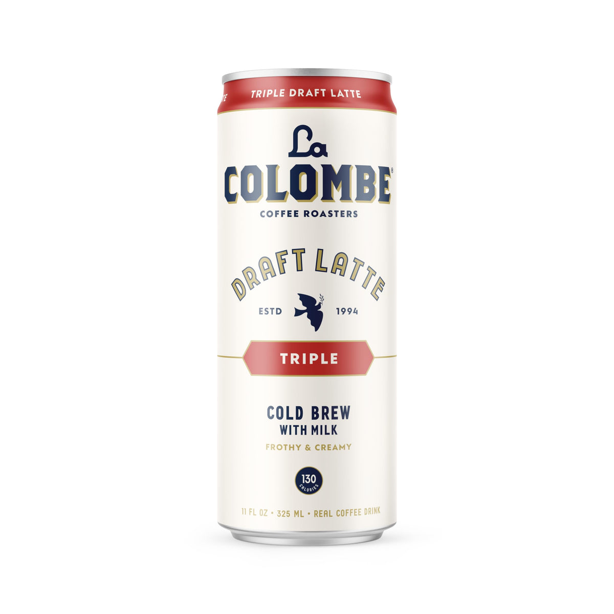 La Colombe Triple Draft Latte can, convenient single-serve format for on-the-go coffee.