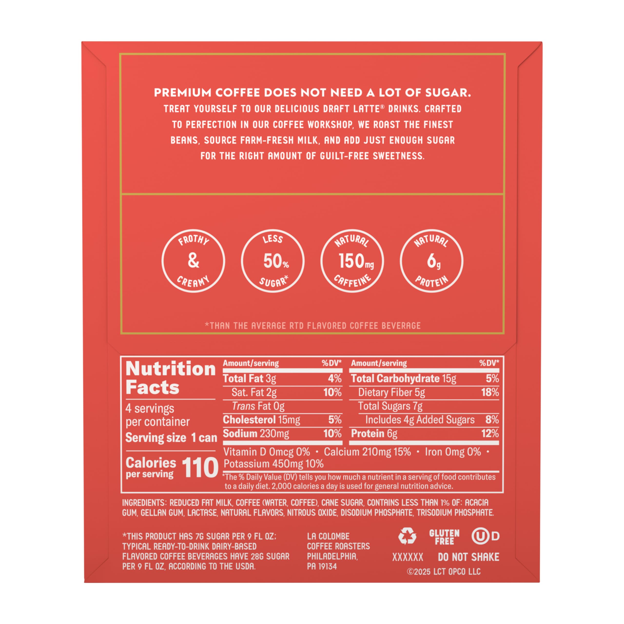 La Colombe Triple Draft Latte foam top reveals silky lactose-free foam and vanilla-maple notes.