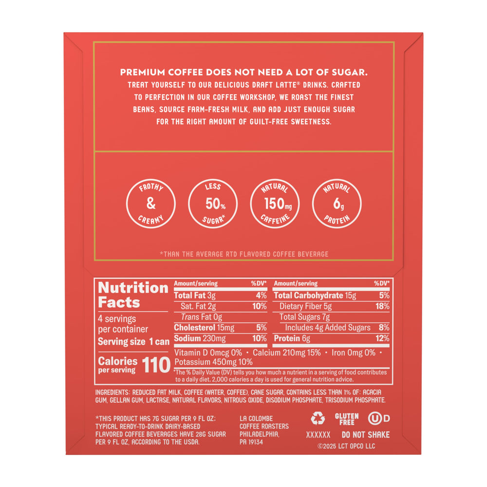 La Colombe Triple Draft Latte foam top reveals silky lactose-free foam and vanilla-maple notes.