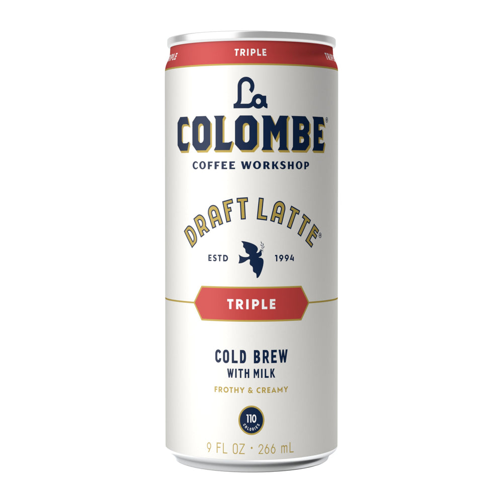 La Colombe Triple Draft Latte 5g protein tag hints at nourishing balance.