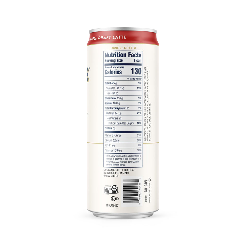 La Colombe Triple Draft Latte being poured, creamy texture and real cold brew flavor.