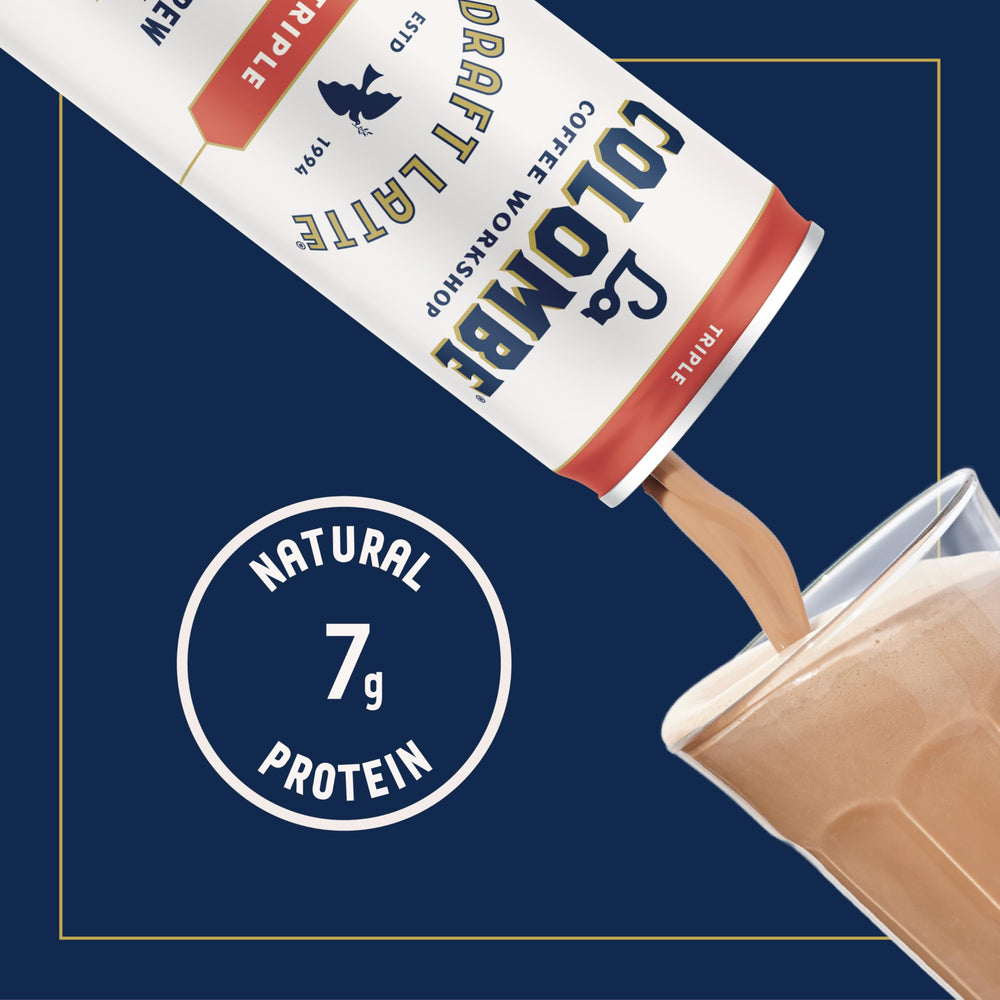 La Colombe triple draft latte bottle with vanilla cream and real ingredients