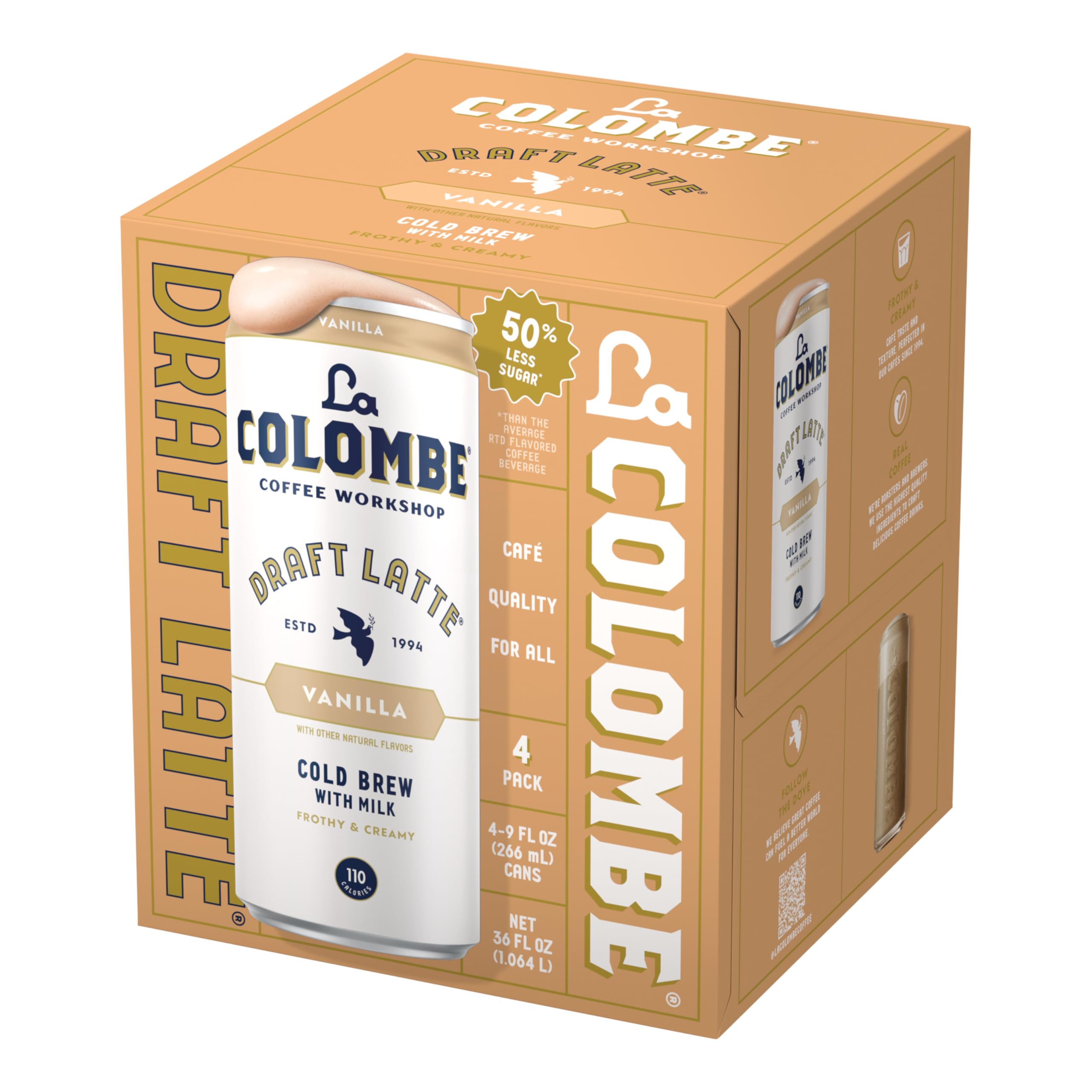 La Colombe Vanilla Draft Latte cold brew espresso in a ready-to-drink format.