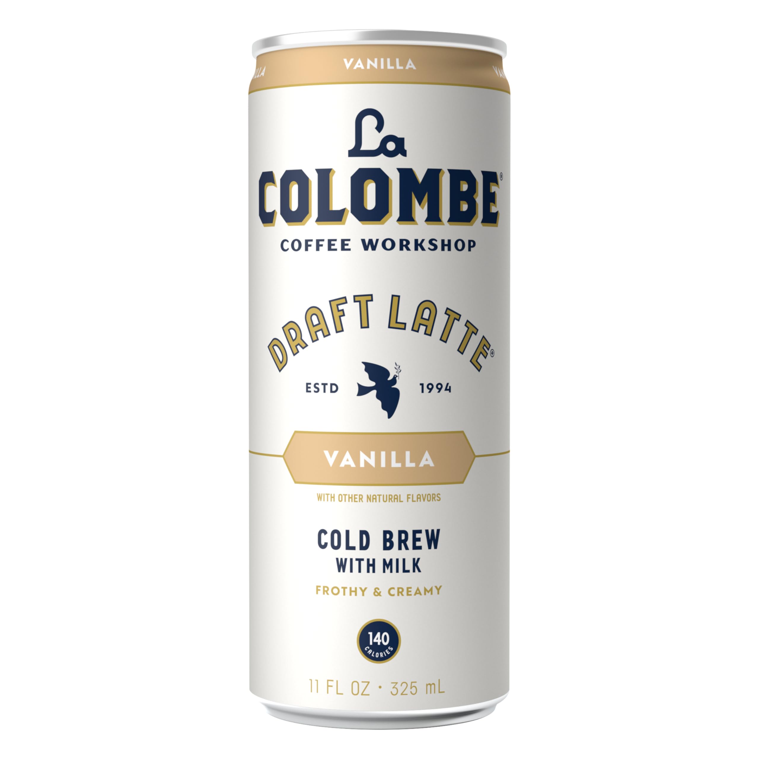 Dairy milk and cold brew aroma in a La Colombe Vanilla Draft Latte can
