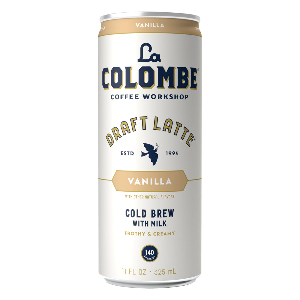 Dairy milk and cold brew aroma in a La Colombe Vanilla Draft Latte can