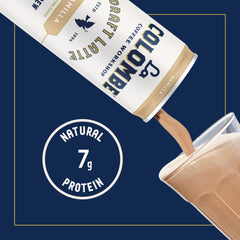 Glass of Vanilla Draft Latte reveals cafe-quality texture at home