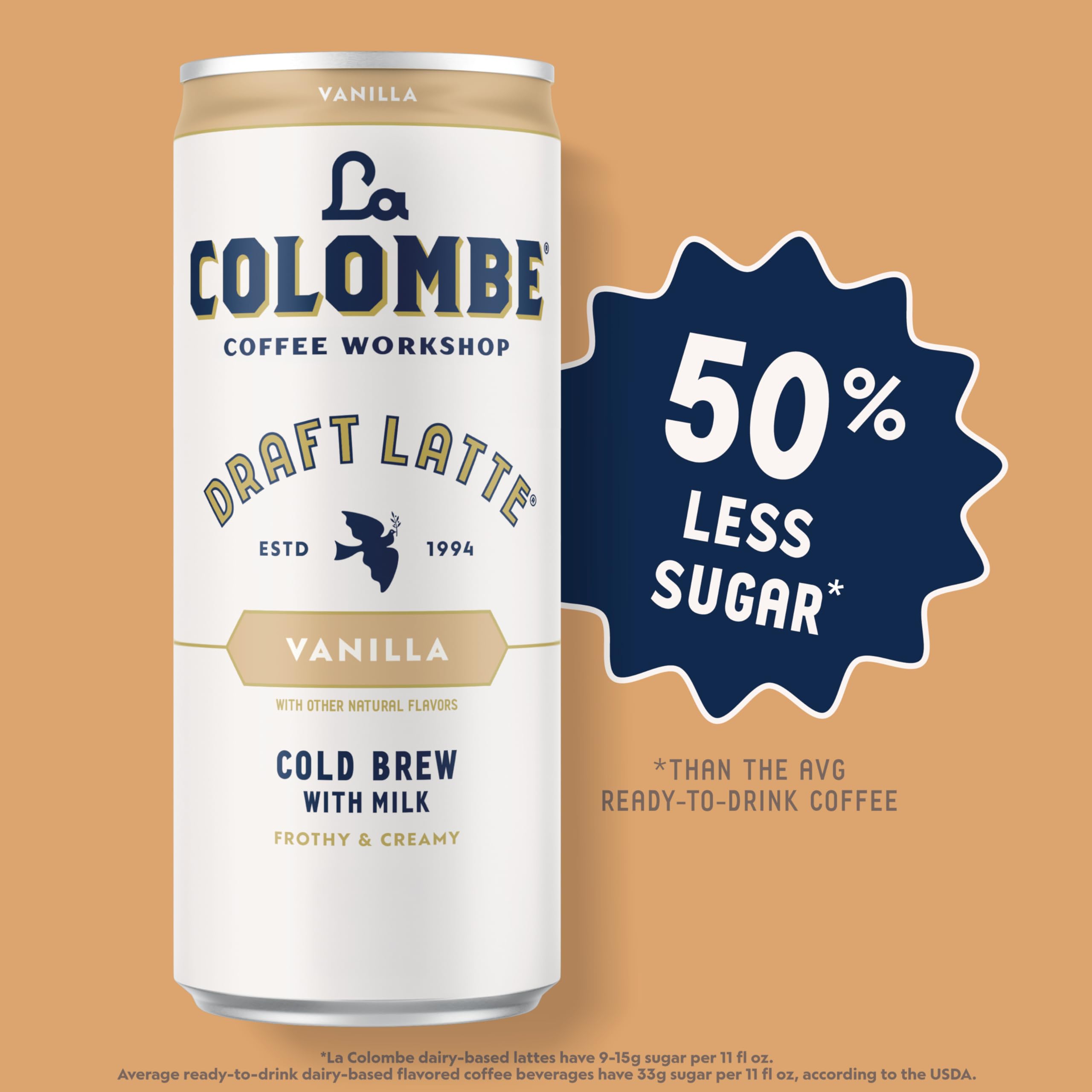 Ingredients snapshot: real vanilla and dairy in La Colombe latte