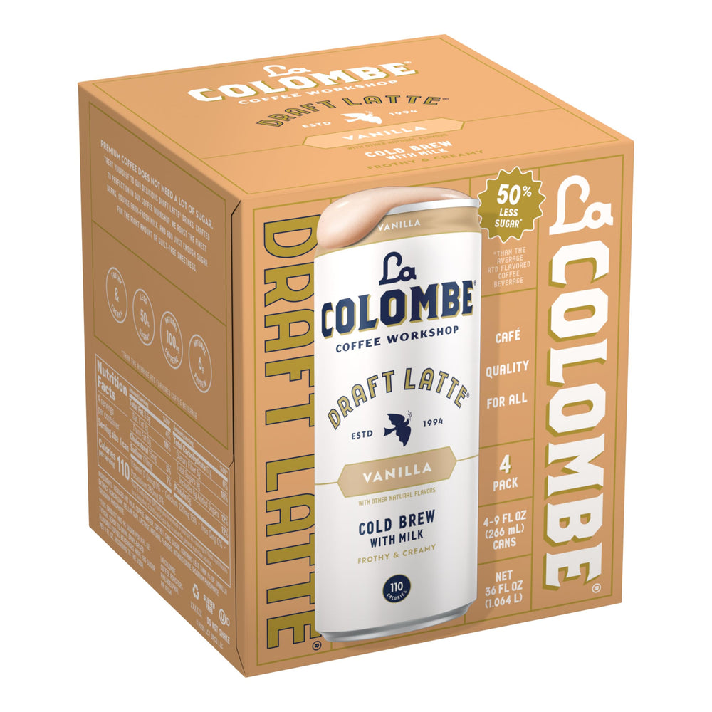 La Colombe Vanilla Draft Latte maple-vanilla notes for balanced profile.