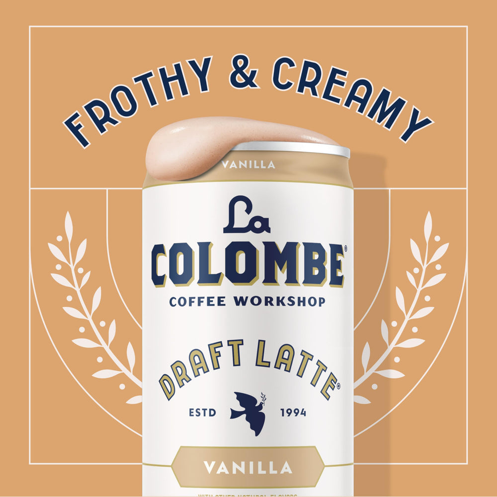 La Colombe Vanilla Draft Latte provides 5 g of protein per can for energy.