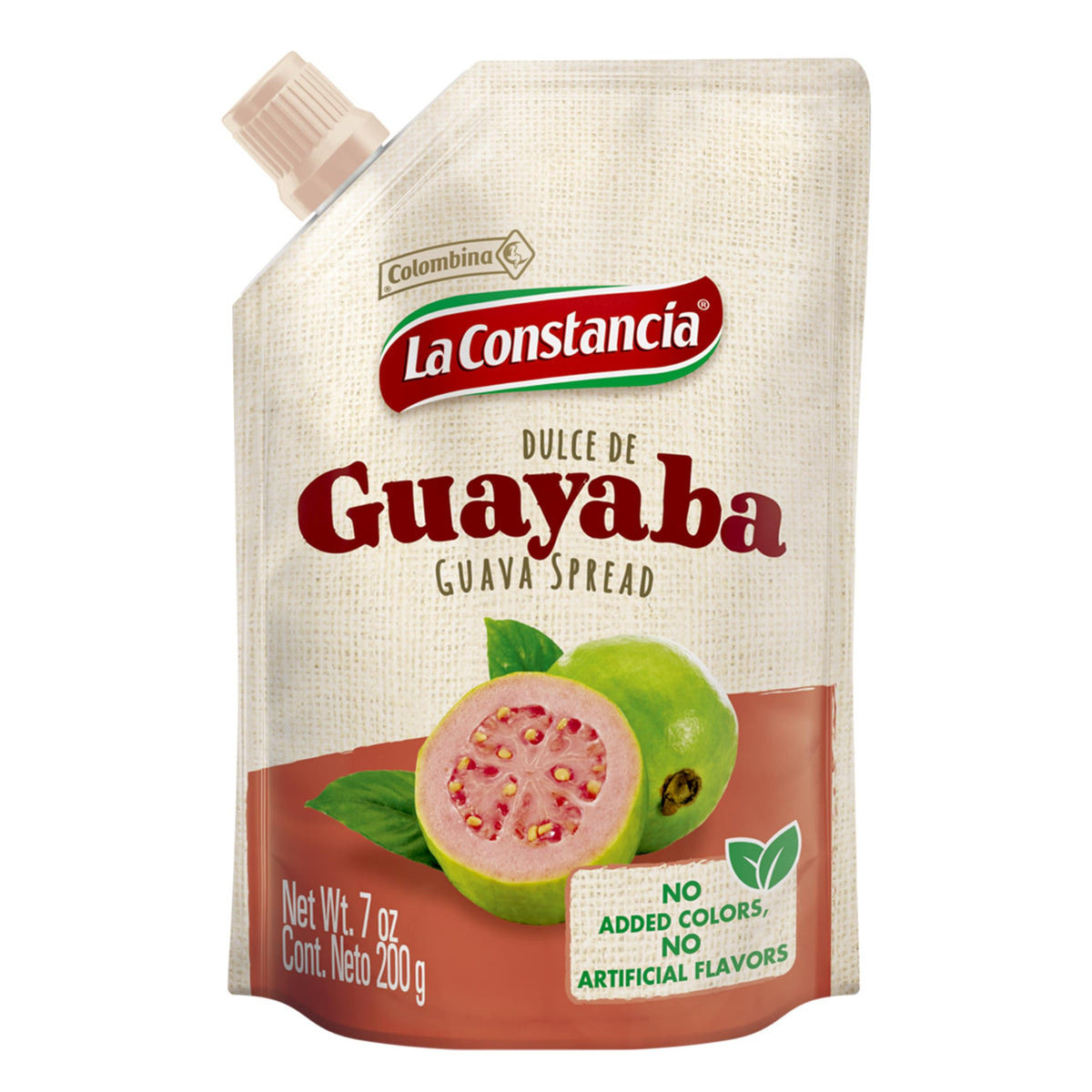La Constancia Guava Spread pouch ready to enjoy on toast.