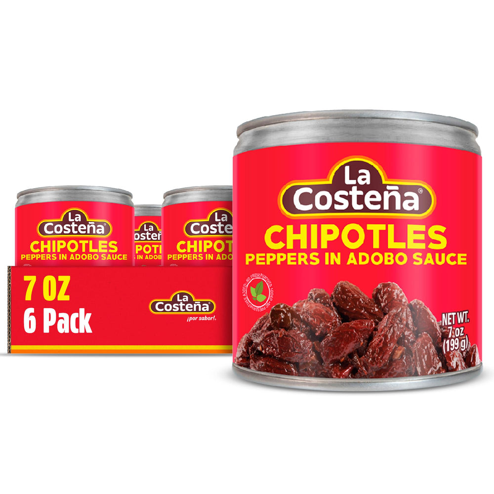 La Costeña chipotle peppers in adobo sauce jar front provides quick flavor boosts.