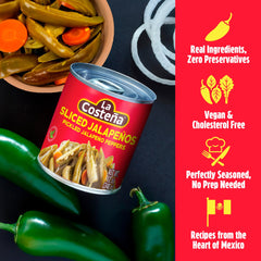 La Costeña jalapeno slices burrito filling with vibrant flavor.